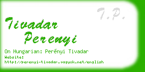 tivadar perenyi business card