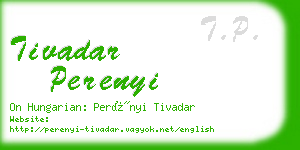 tivadar perenyi business card